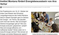 Institut Montana fördert Energiebewusstsein